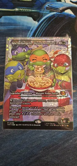 Michelangelo Weirdness to 11 Fractured Foil. MTG TMNT NM/M - Image 1
