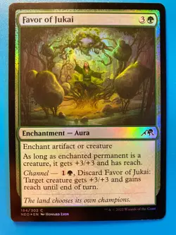 MTG 1x FOIL Favor of Jukai 184 Kamigawa: Neon Dynasty Magic the Gathering x1 NM - Image 1