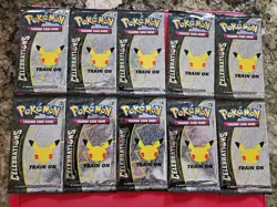 Pokemon Celebrations 25th Anniversary Booster Pack - Lot of 10 packs - Image 1