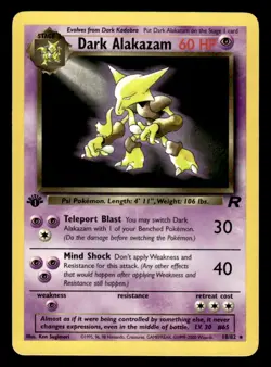 Pokemon TCG Team Rocket #18/82 Dark Alakazam 1st Edition LP+ - Image 1