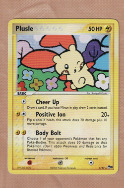 Pokemon TCG Plusle Holo 5/17 POP Series 3 English Heavily Played HP - Image 1