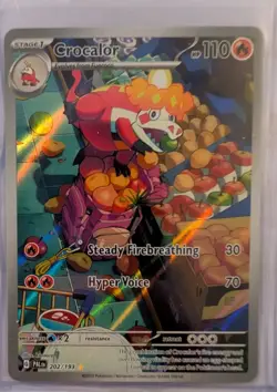 Pokemon Crocalor - Illustration Rare Holo SV02: Paldea Evolved 202/193 NM - Image 1