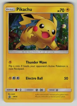 Pikachu - SM76 SM76 Holo Promo Sun & Moon Promo Pokemon MP (indents) - Image 1