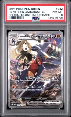 Pokemon TCG Cynthia's Garchomp EX 232/182 SIR Holo Destined Rivals PSA 8 w/Guard - Image 2
