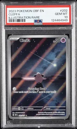 2023 POKEMON OBF EN-OBSIDIAN FLAMES ILLUSTRATION RARE #202 CLEFFA PSA 10 - Image 1