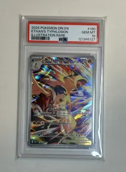 2025 POKEMON DRI EN-DESTINED RIVALS ILLUSTRATION RARE ETHAN'S TYPHLOSION PSA 10 - Image 1
