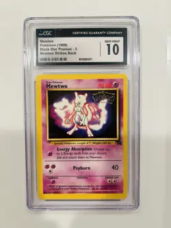 1999 Pokemon Mewtwo Black Star Promo #3 WB Movie Stamped WOTC CGC 10 Gem Mint - Image 1