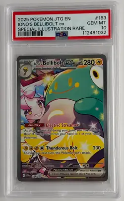 Pokemon TCG Iono’s Bellibolt Ex 183/159 SIR Journey Together PSA 10 Gem Mint - Image 1