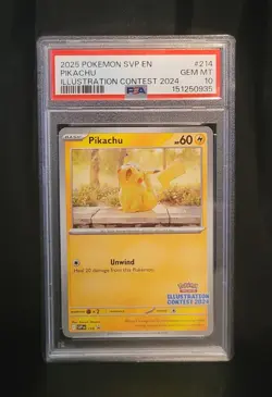 PSA 10 -Pikachu 214 Illustration Contest Promo 2024 Pokemon - Image 1