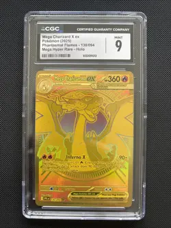 Mega Charizard X ex 130/094 Me02: Phantasmal Flames Holo CGC 9 MINT Pokemon TCG - Image 1