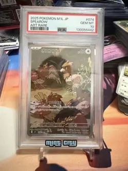 2025 POKEMON JPN M1L-MEGA BRAVE ART RARE #074 SPEAROW PSA 10 - Image 1