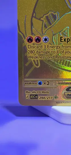 Mega Charizard Y EX 294/217 Gold Hyper Rare, Ascended Heroes, Pokemon TCG (NM) - Image 4