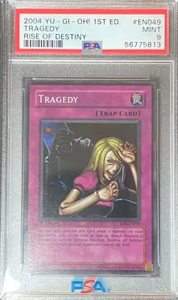 2004 Yugioh PSA 9 Tragedy RDS-EN049 1st Edition Super Rare - Image 1