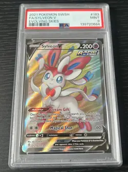 Sylveon V 183/203 Full Art PSA 9 Pokemon TCG Card SWSH Evolving Skies - Image 1