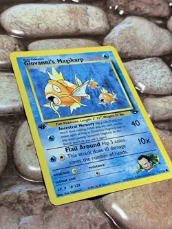 1st Edition Giovanni’s Magikarp Vintage 73/132 Pokemon Card - Image 2