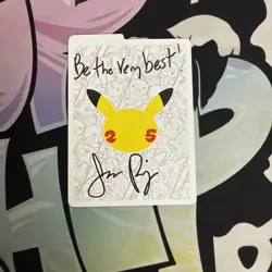 Pokemon Card Divider SIGNED by Pokemon Theme Singer Jason Paige - Image 1