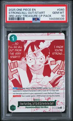 One Piece 3rd Anniversary Treasure Campaign Strong/All Out/Start OP13-040 PSA 10 - Image 1
