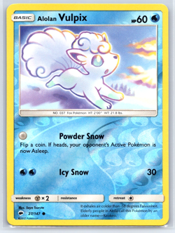 Pokemon Card Alolan Vulpix Burning Shadows Reverse Holo 27/147 Common - Image 1