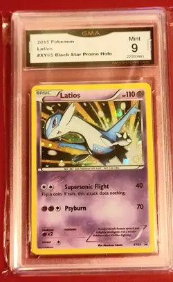 BLACK STAR PROMO LATIOS XY65 HOLO FOIL CARD GMA 9 MINT GRADED POKEMON CARD - Image 1