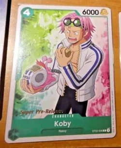 ONE PIECE ENGLISH CARD GAME CARTE SUPER PRE RELEASE Koby ST02-006 MINT - Image 1