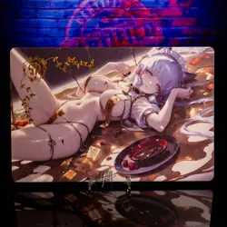 Kamisato Ayaka Waifu A5 Premium Card Oversized Matte Gold Foil Genshin Impact - Image 1