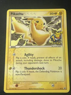 Pokemon Card - Pikachu 10th Anniversary Black Star Promo 012 Stamped - Image 1