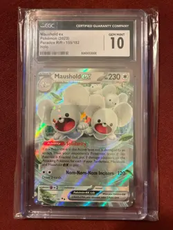 Pokemon TCG Paradox Rift Maushold ex Card CGC 10 - Image 1