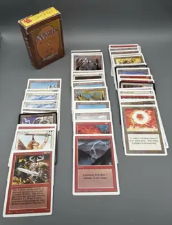 MTG Revised 1994 White Red Deck w/ Box Lightning Bolt Armageddon Serra Angel - Image 1