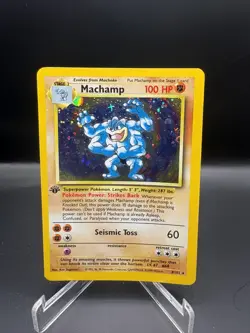 Pokemon TCG Machamp Base Set 8/102 1st Edition Holo Rare Card LP - Image 1