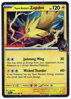 Team Rocket's Zapdos (Gamestop Exclusive) 070/182 Miscellaneous Cards & Products - Image 1
