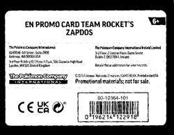 Team Rocket's Zapdos (Gamestop Exclusive) 070/182 Miscellaneous Cards & Products - Image 3