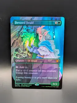 MTG - Devoted Druid - FOIL BORDERLESS - Creature (Elf Druid) - ECL SPG #138 - Image 1