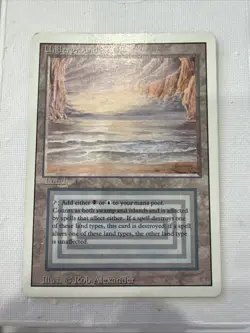 Magic the Gathering Revised Edition Dual Land Underground Sea MP - Image 1