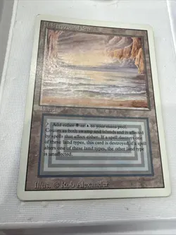 Magic the Gathering Revised Edition Dual Land Underground Sea MP - Image 2