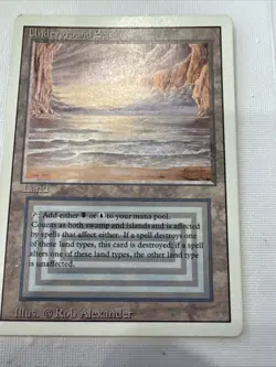 Magic the Gathering Revised Edition Dual Land Underground Sea MP - Image 4
