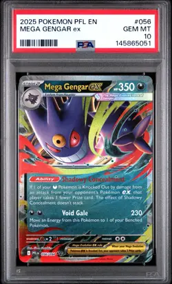 2025 POKEMON PFL EN-PHANTASMAL FLAMES #056 MEGA GENGAR EX PSA 10 (FREE S&H) - Image 1