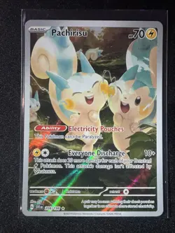 Pachirisu 208/198 Illustration Rare Pokemon Scarlet & Violet SV1 Full Art NM - Image 1