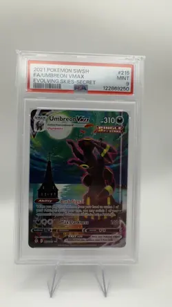 2021 Pokemon Sword & Shield Evolving Skies Umbreon VMAX Fa-Secret PSA 9 #215 MT - Image 2