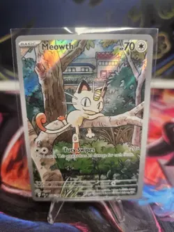 Meowth 106/094 Phantasmal Flames Illustration Rare - 2025 Pokemon TCG (NM) - Image 1