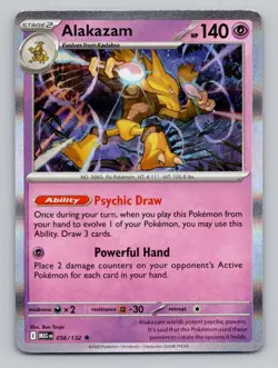 Holo Alakazam 056/132 Rare Mega Evolution Pokemon - Image 1