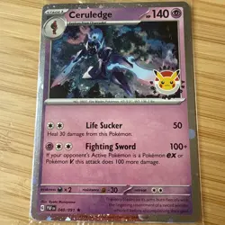 Ceruledge 040/091 POKEMON DAY 2024 Exclusive Holo Promo Pokemon Card Sealed - Image 2