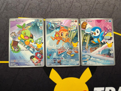 Pokemon 2026 First Partner Illustration Series 1 Promos Turtwig Chimchar Piplup - Image 1