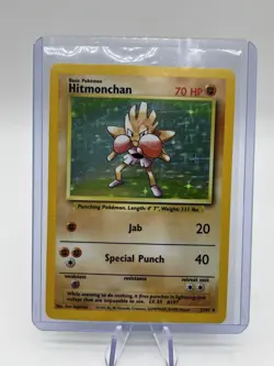 Pokemon Hitmonchan 7/102 Base Set Holo Rare Basic 70 NM - Image 1