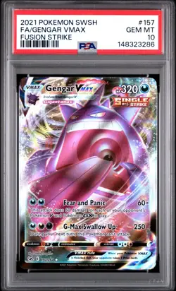 PSA 10 GENGAR VMAX 157/264 FULL ART FUSION STRIKE POKEMON 🌑 - Image 1
