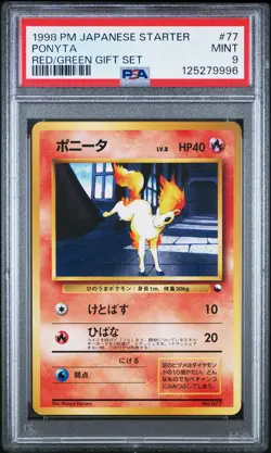 1998 POKEMON JPN RED/GREEN GIFT SET #77 PONYTA PSA 9 - Image 1