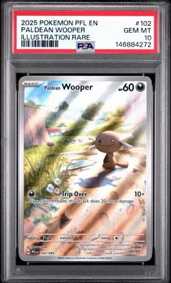 2025 POKEMON PFL EN-PHANTASMAL FLAMES ILLUSTRATION RARE PALDEAN WOOPER PSA 10 - Image 1