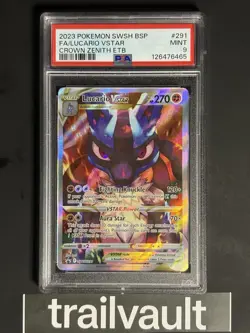 Pokemon SWSH Lucario 2023 Full Art VSTAR Crown Zenith | PSA 9 - Image 1