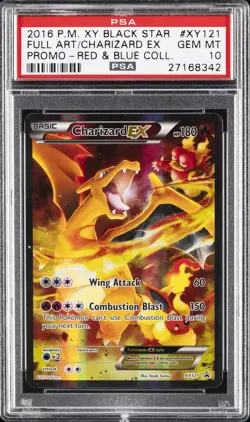 2016 POKEMON XY BLACK STAR PROMO RED & BLUE COLL FULL ART/CHARIZARD EX PSA 10 - Image 1