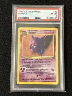 Pokemon Gengar 20/62 Fossil (Fresh Grade) *PSA 8* - Image 1