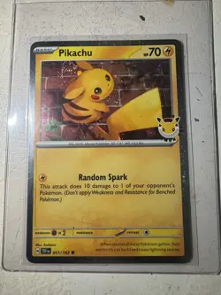 Pikachu 051 /162 Stamped 2026 Pokemon Day 30 Promo TCG With Coin *SWIRL* - Image 1